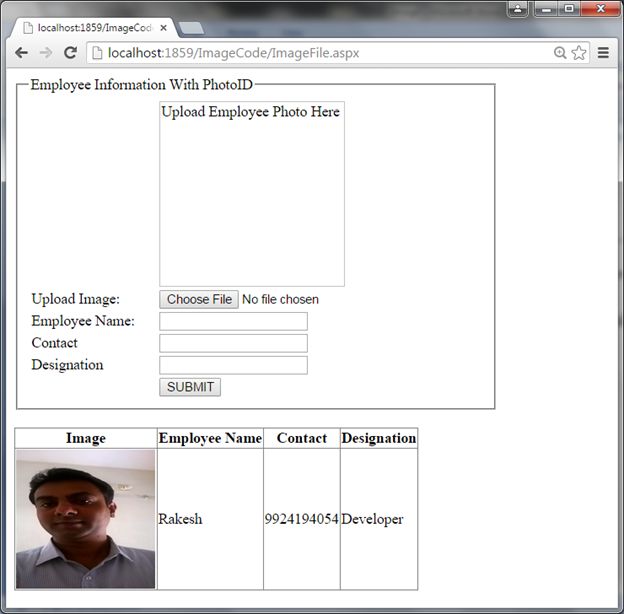 Inserted Record Display